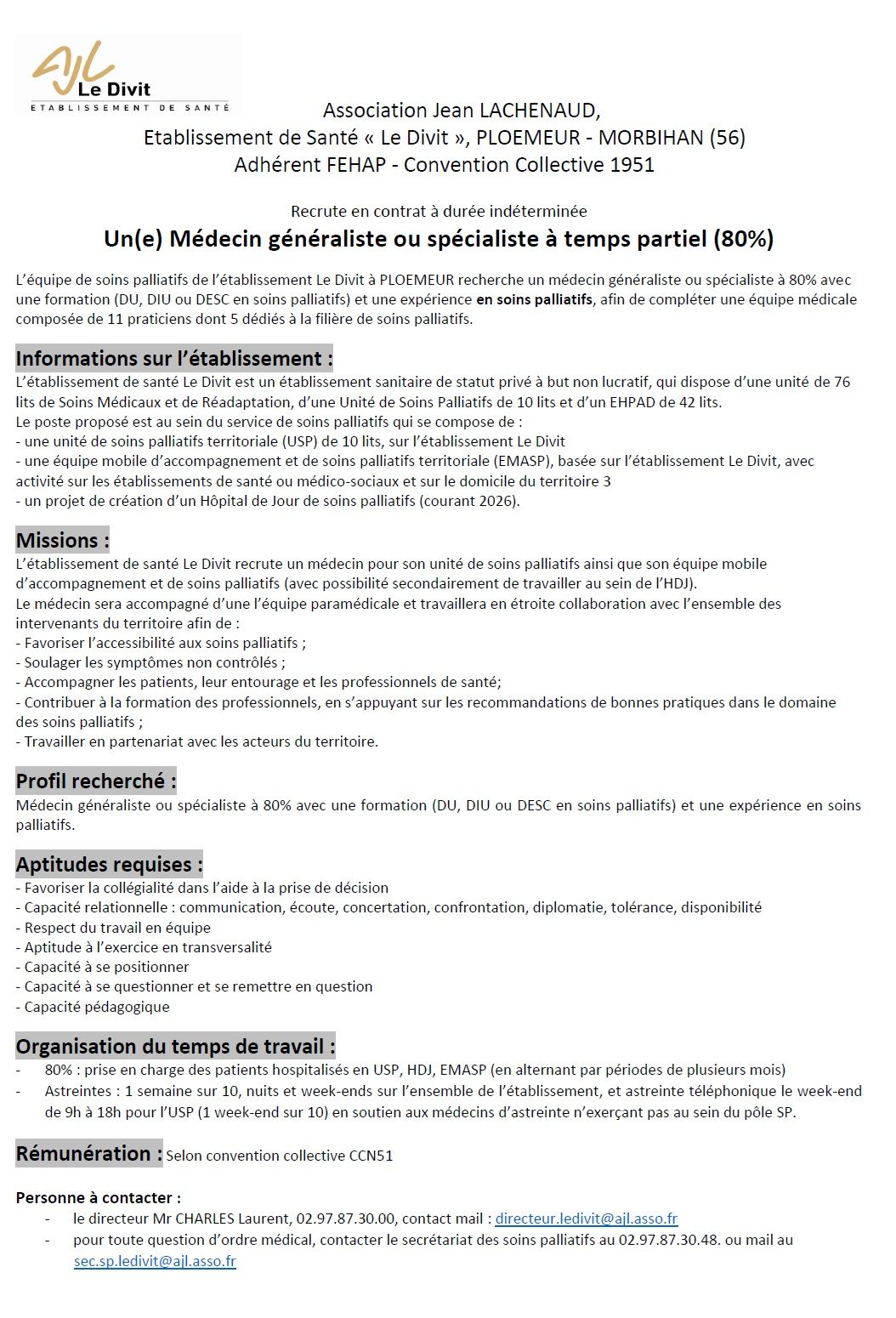 Pr&eacute;cisions sur le poste